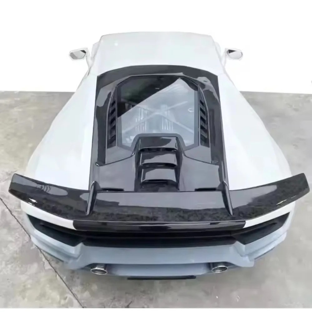 Carbon Fiber Rear Engine Cover Rear Spoiler Trunk Set for  Huracan LP610-4 LP580
